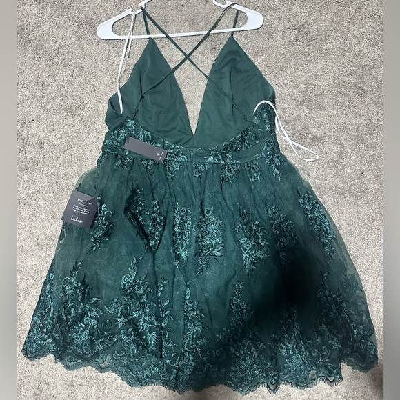 Lulu’s Emerald Green Skater Dress - Picture 2 of 3